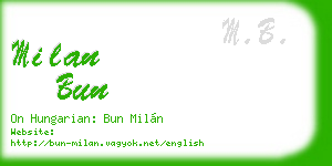 milan bun business card